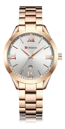 Reloj Metálico Elegante Casual Curren Para Mujer .