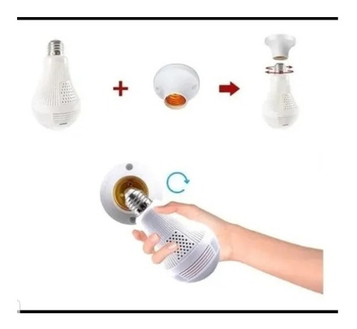 Imagem 2 de 5 de Lampada Câmera Espia Ip Wifi 360 Microfone Led Hd Panoramica