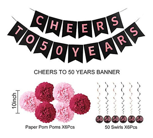 Kit De Decoración De 50 Cumpleaños Para Mujer