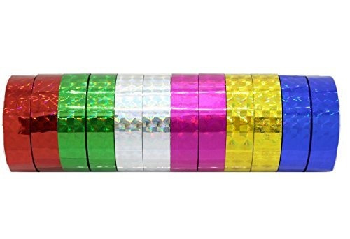 Hula Hoop Washi Prism Cinta (12 Pack) 12mm X 25 Pies - 6 Hol