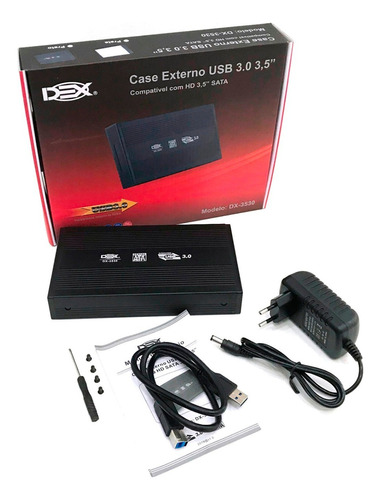 Case Para Hd Externo 3.5 Hdd Sata Pc Desktop Usb 3.0 Dx-3530