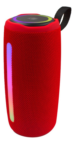 Bocina Bluetooth Altavoz Portatil Recargable Luces Led Usb Color Rojo