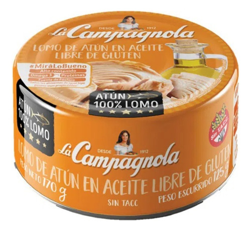 La Campagnola Lomo De Atún En Aceite 170 Gr Sin Tacc