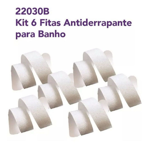 Imagem 1 de 5 de Kit Com 6 Fitas Anti Derrapante Para Banho - Kababy 22030b