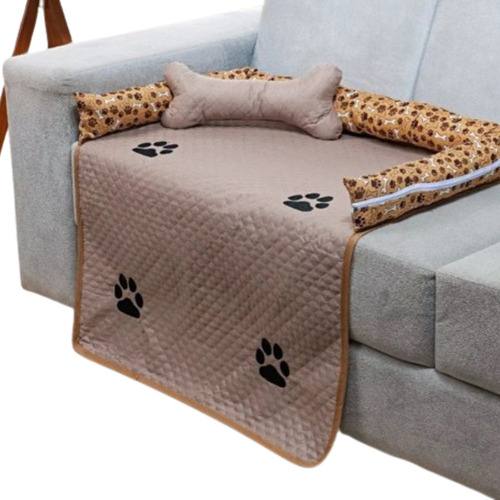 Cama P/ Sofá Pet Caminha Cães E Gatos G Bordado Macio