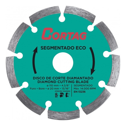 Disco Diamantado Cortag Turbo 110mm F.20mm Eco 61699