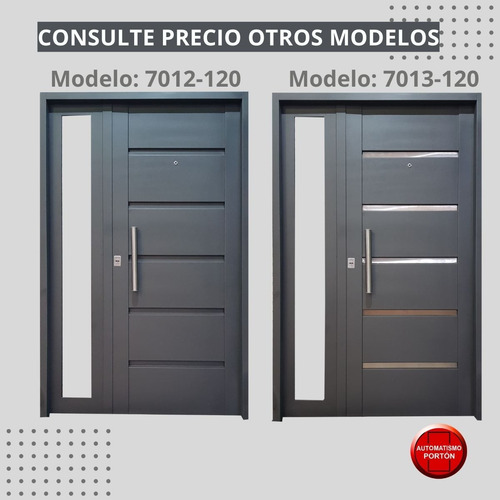 Puerta Exterior Con Postigo Fijo Decorado 1.20 X 2.00 Blanco