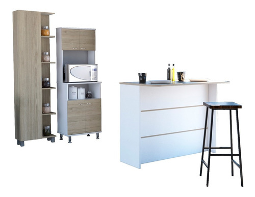  Combo Kitchen 56 Mueble Cocina 54 + Barra De Cocina + Optim