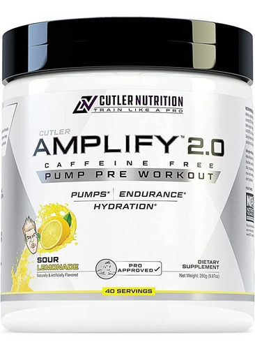Cutler Nutrition Amplify 2.0 Pre-entrenamiento Sin Cafeína