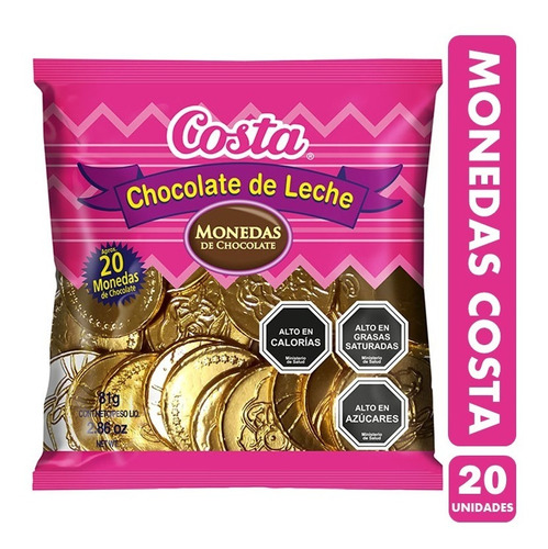 Monedas De Chocolate Costa (bolsa De 20 Unidades)
