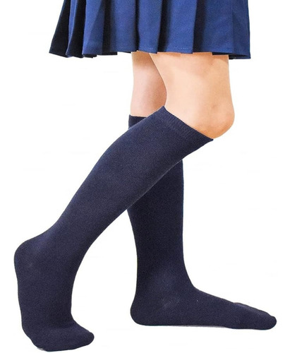 Calceta Escolar Lisa Calcetines Largos Para Uniforme Escolar
