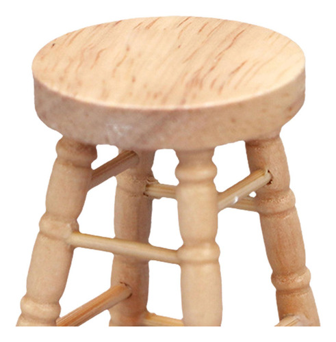 5 Taburete De Madera Para Casa De Muñecas, Marrón Claro