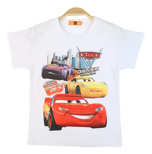 Camiseta De Algod n Con Coche Rayo Mcqueen Para Ni o Cuotas sin