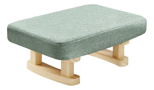 Reposapiés Acolchado Con Patas De Madera, Silla Rectangular