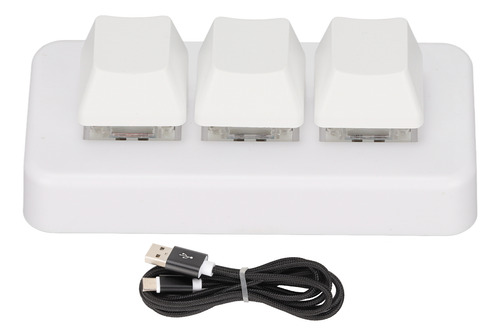 Teclado De 3 Teclas Rgb Branco Para Computador