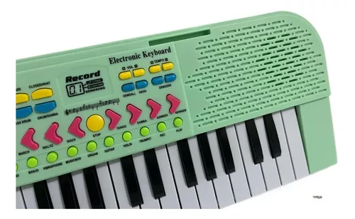 Piano Teclado Infantil Little Pianist Músicas Variadas Verde no Shoptime