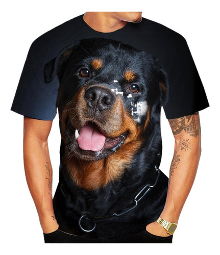Xlm Cute Pet Dog Rottweiler Camiseta Con Estampado 3d Ropa