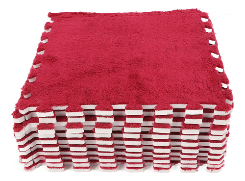 Tapete De Piso De Espuma De Felpa Entrelazado, 10 Unidades,