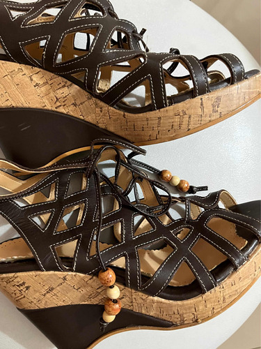 Sandalias Lucerna Cuero Marron Plataforma