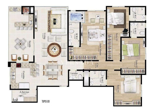 Imagem 10 de 13 de Ótimo Apartamento 4 Suítes Meia Praia Itapema - 185