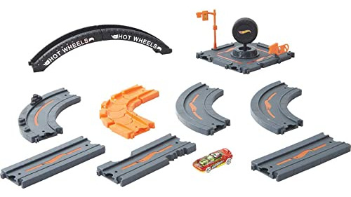 Hot Wheels City Track Pack, Juego De 10 Piezas Que Incluye B