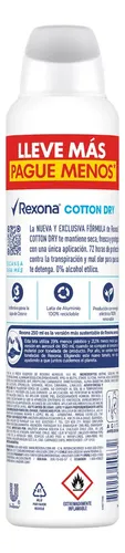 Rexona Antitranspirante X250ml Cotton Dry