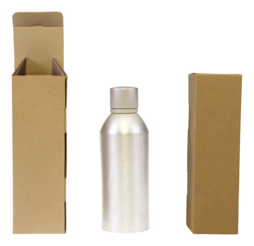 50 Cajas 25x8x8 Cartón Micro Corrugado Armable Botella Media
