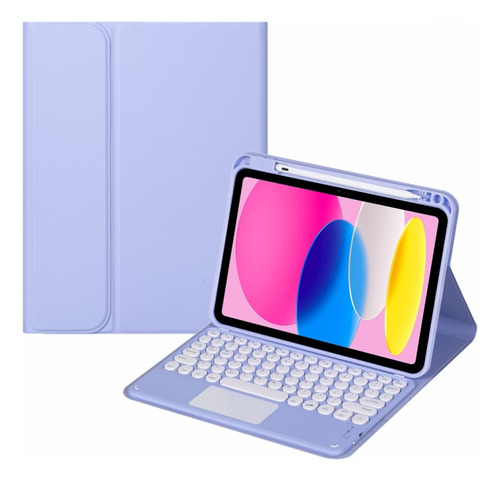 Funda De Cuero Con Teclado Táctil Para iPad 10th Gen 10.9 20