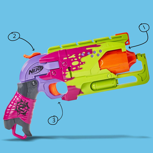 Nerf Zombie Strike Hammershot Blaster, 5 Darts Oficiales - E