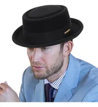 Comprar Sombrero Clasico De Lana Negra De Fieltro De Cerdo Sombrero