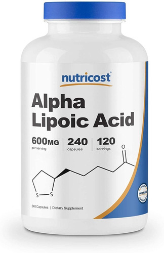 Suplemento en cápsula Nutricost  Acido Alfa Lipoico / ALA Alpha Lipoic Acid acido alfa lipoico 600mg