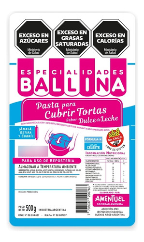 Ballina pasta formula H color celeste 500g