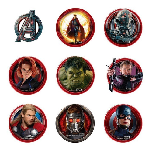 18 Obleas Comestibles 5 Cm Diámetro Avengers Personajes