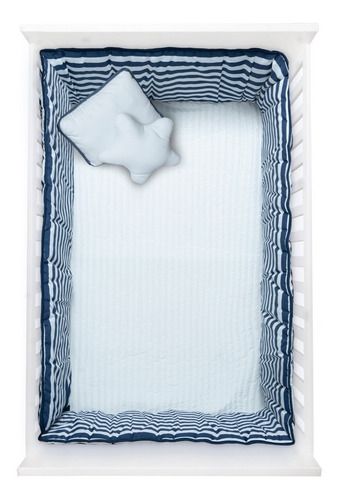 Set De Edredón Ultrasoft Cama Cuna Corral. Varios Colores. Azul Cuna