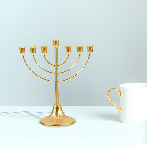 Candelabro Religioso Con 7 Ramas, Decoración Judía