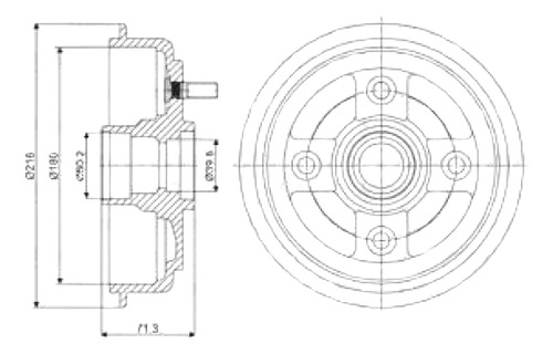 Campana Freno Tra (180mm) Con Maza Hyundai Atos 00-04