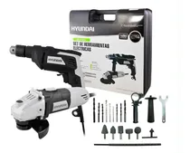 Comprar Kit Amoladora + Taladro + Maletin De Regalo 600w Hyundai 