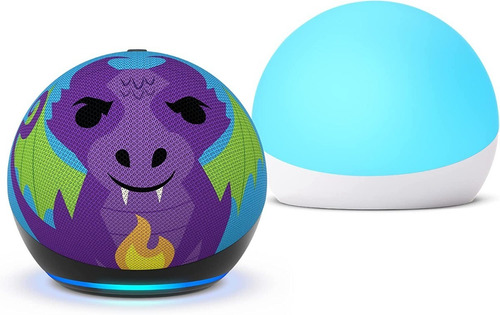 Imagen 2 de 3 de Disponible Amazon Echo Dot 5th Gen Kids Dragon + Echo Glow
