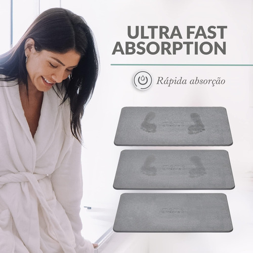 Momo Lifestyle Stone Bath Mat Drytomita 23.6 X 15.4 Graphite