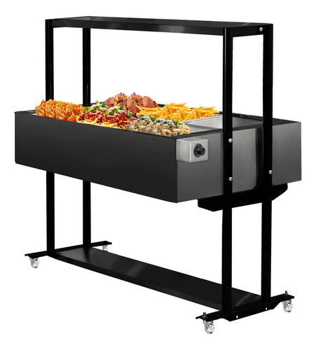 Carrinho Buffet Térmico Self Service Saro BF6 Inox 6 Cubas 220 V Cor Cinza