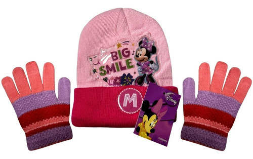 Kit Inverno Infantil Minnie Disney : Luvas + Touca / Gorro