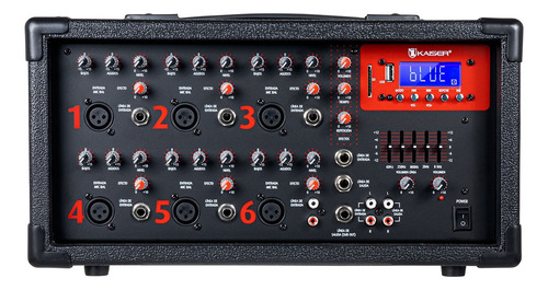 Consola Kaiser 400 W Rms 6 Canales Mix-2306dusb Bluetooth