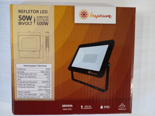Imagem 5 de 5 de Refledor Led 50w Holofote 6500k