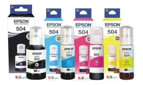 Pack 4 Tintas Epson T504 B/c/y/m. L4150 L4160 L6161 L6171