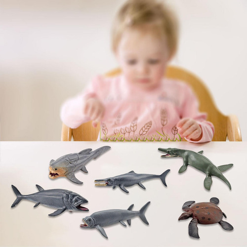 3 X 6 Modelos De Animales Marinos Prehistóricos, Estatuas