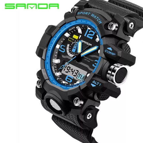 Relógio Esportivo Preto Aprova D Água Masculino Digital Led