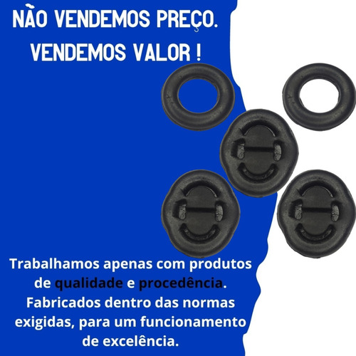 Kit 5 Coxim Borracha Escapamento Gol Bola G2 1995 96 97 98