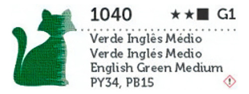 Tinta Óleo Premium G1 Opaco 20ml Gato Preto Cor Verde inglês medio