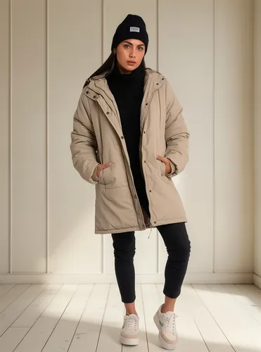 Campera Larga Canva Acolchada Puffer Abrigo Mujer 210828
