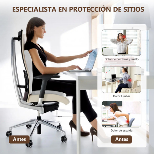 Jja Conjunto 2 En 1 Ergonómico, Cojín Lumbar Transpirable,